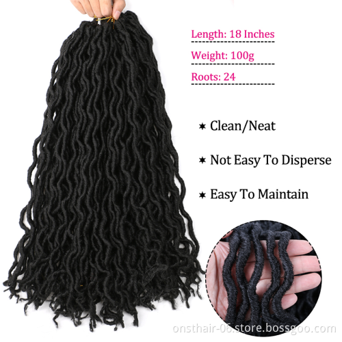 Gypsy Wavy Curly Goddess Faux Locs Twist Braids crochet hair In Synthetic Braiding Hair Extension Ombre Braid Hair Extensions